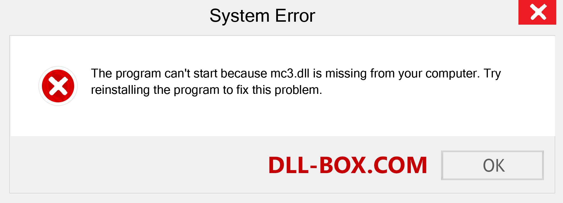  mc3.dll file is missing?. Download for Windows 7, 8, 10 - Fix  mc3 dll Missing Error on Windows, photos, images
